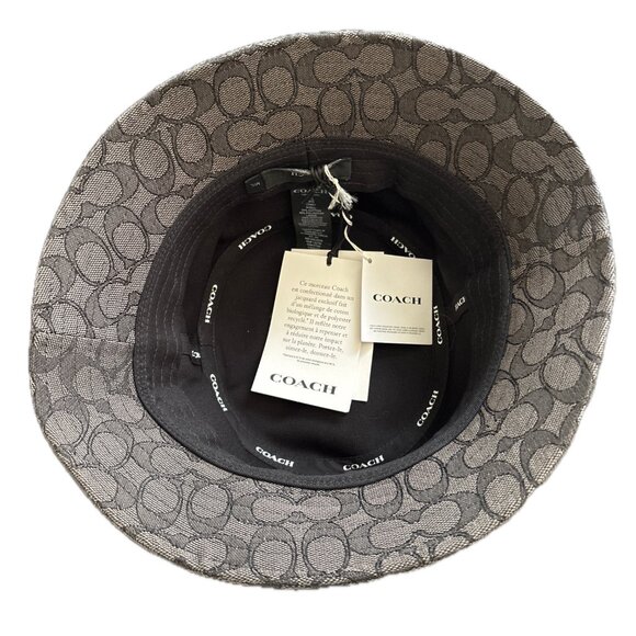 Coach Signature Bucket Hat Black/Gray M/L NWT - Picture 2 of 2